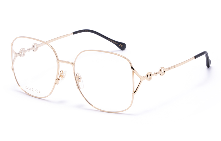 (Women) GUCCI Fashion Metal Optical Glasses Frame with Clear Lenses - Square Design. GG1019O-001 58