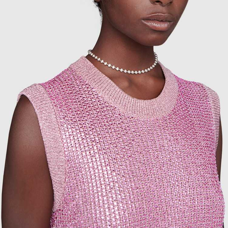 (Women) GUCCI Fashion Silver Beaded Necklace for Women 602736-J8400-8106 圖 4