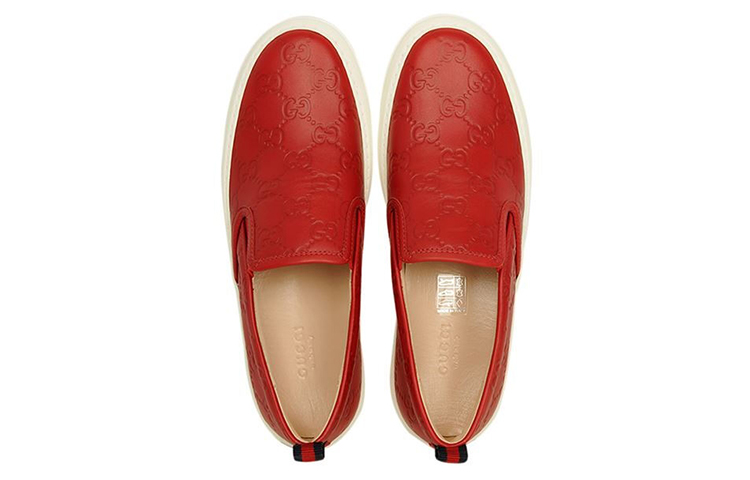 Lookbook (W) Zapatillas de Moda Gucci 'Cuero Rojo' 408510-CWCE0-6467