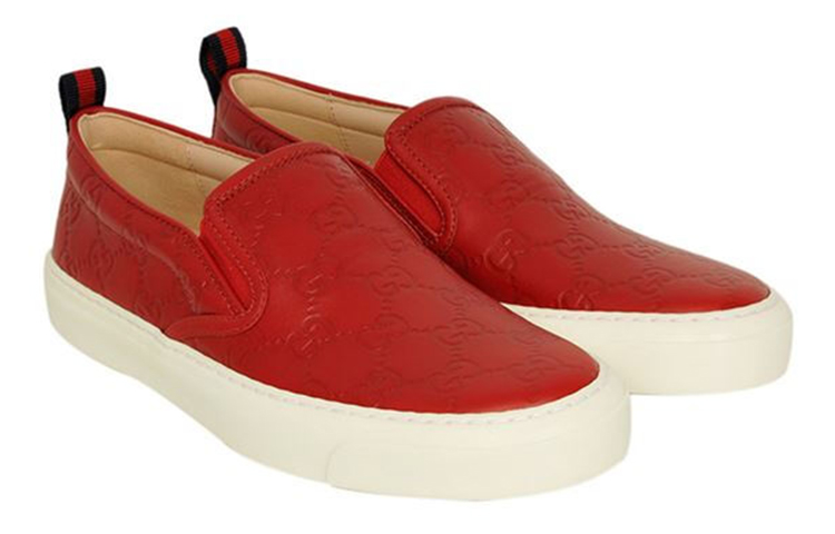 Shop (W) Zapatillas de Moda Gucci 'Cuero Rojo' 408510-CWCE0-6467