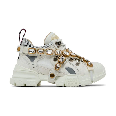 (W) Gucci Flashtrek 'Crystals - White'