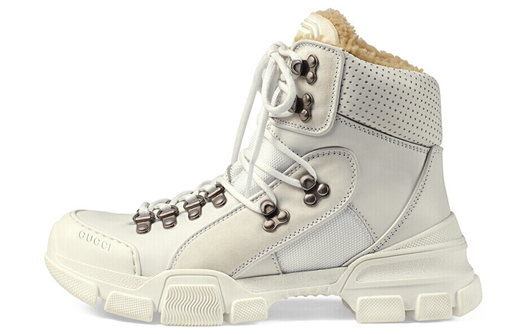 (Women) Gucci Flashtrek High 'Faux Shearling - White' 550034-D6060-9088
