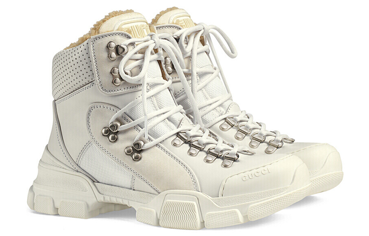Shop (Women) Gucci Flashtrek High 'Faux Shearling - White' 550034-D6060-9088