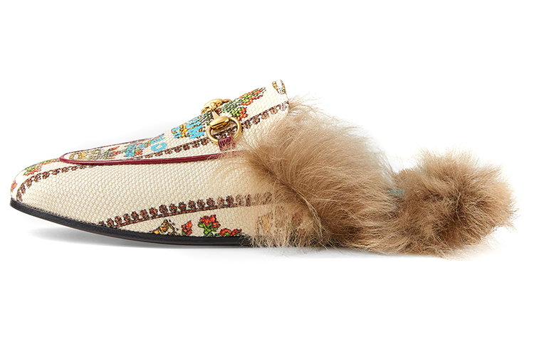 (W) Gucci Flat '100th Anniversary White Red'