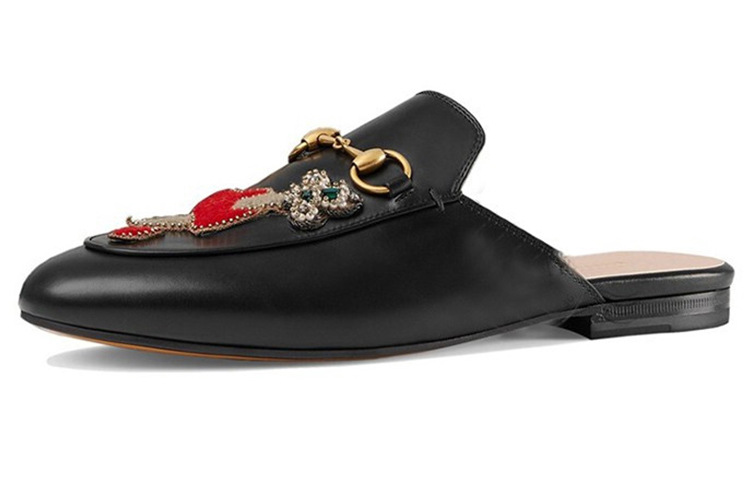 (Women) Gucci Flat 'Heart & Arrow - Black' 463475-BLM00-1000