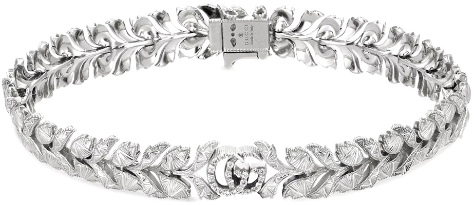 (W) GUCCI Flora風格18K白金手鏈銀色款式 702383 J8568 9066 Order (W) GUCCI Flora風格18K白金手鏈銀色款式 702383 J8568 9066