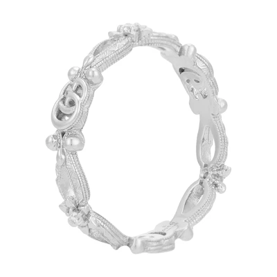 (Women) GUCCI Floral Diamond 18K White Gold Ring for Women - Silver 629827-J8568-9066
