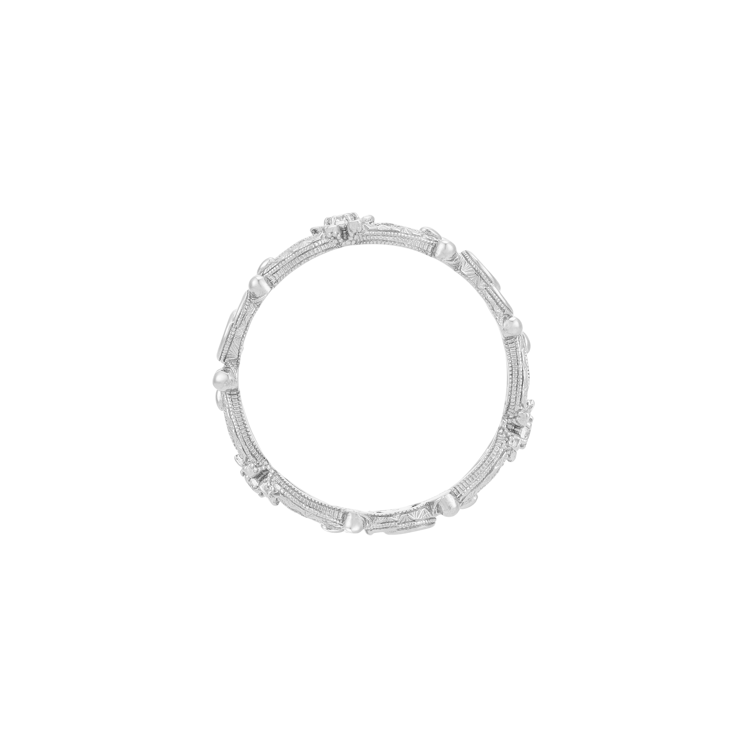 Lookbook (W) GUCCI 花卉钻石18K白金女士戒指 - 银色 629827-J8568-9066