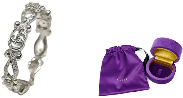 (W) GUCCI 花卉钻石18K白金女士戒指 - 银色 629827-J8568-9066 Purchase (W) GUCCI 花卉钻石18K白金女士戒指 - 银色 629827-J8568-9066