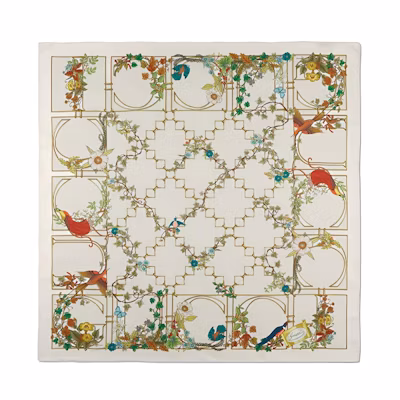 (Women) GUCCI Floral Pattern Silk Scarf for Women - Multicolor. 7773533G0019200