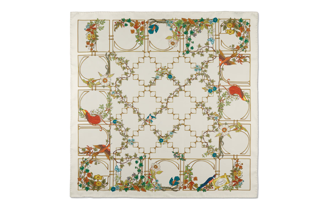 (Women) GUCCI Floral Pattern Silk Scarf for Women - Multicolor. 7773533G0019200 圖 2