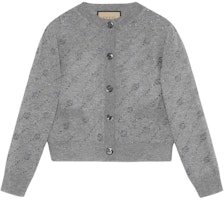 (Women) Gucci Floral Print Cashmere Cardigan for Women - Grey 773367-XKDUT-1056 (Women) Gucci Floral Print Cashmere Cardigan for Women - Grey 773367-XKDUT-1056