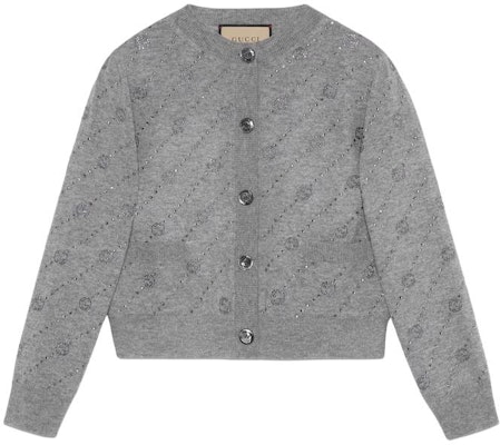 (W) 古驰女士灰色花卉印花羊绒开衫 773367-XKDUT-1056 Buy (W) 古驰女士灰色花卉印花羊绒开衫 773367-XKDUT-1056