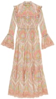 (Women) Gucci Floral Print Long-Sleeve Dress Pink 704251-ZAJAB-5713 (Women) Gucci Floral Print Long-Sleeve Dress Pink 704251-ZAJAB-5713