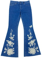 (Women) Gucci Floral Print Mid-Rise Flare Jeans Blue 481450-XR722-4921 (Women) Gucci Floral Print Mid-Rise Flare Jeans Blue 481450-XR722-4921