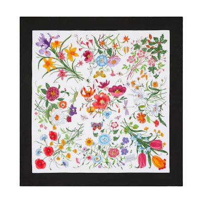 (Women) GUCCI Floral Print Silk Scarf for Women - Multicolor 8210613G0019060