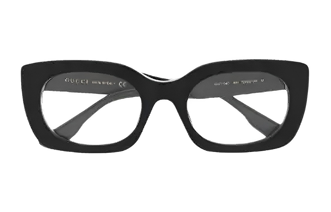 Lookbook (Women) GUCCI Full Frame Logo Optical Glasses Irregular Shape Women Black GG1154O001