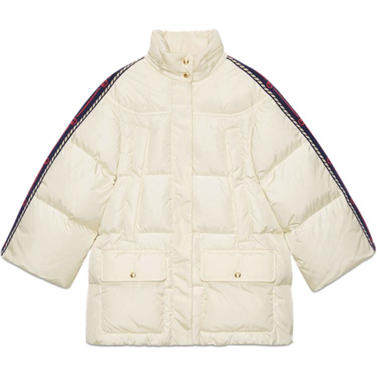 (Women) Gucci FW20 Ivory Striped Logo Down Jacket 601874-Z8AGB-9791