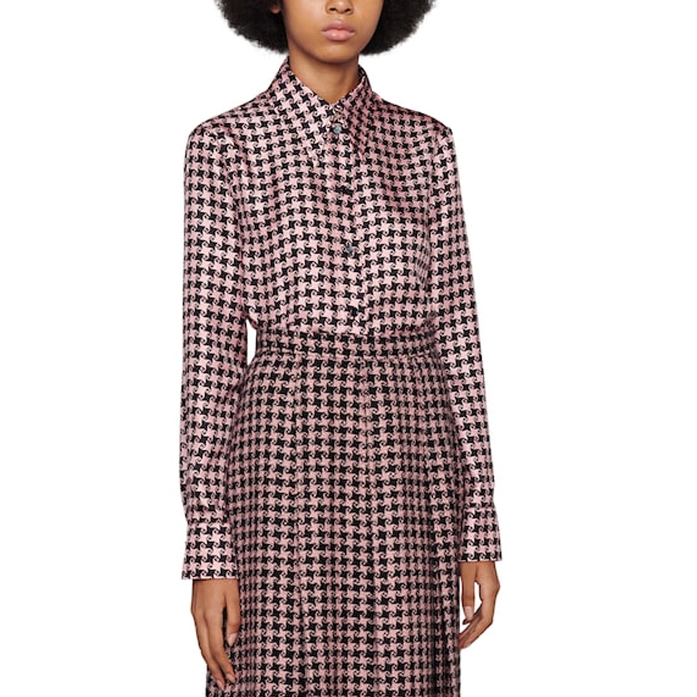 (Women) GUCCI FW21 Aria Houndstooth G Long Sleeve UV Shirt Pink 675825-ZAH3U-5322 圖 3