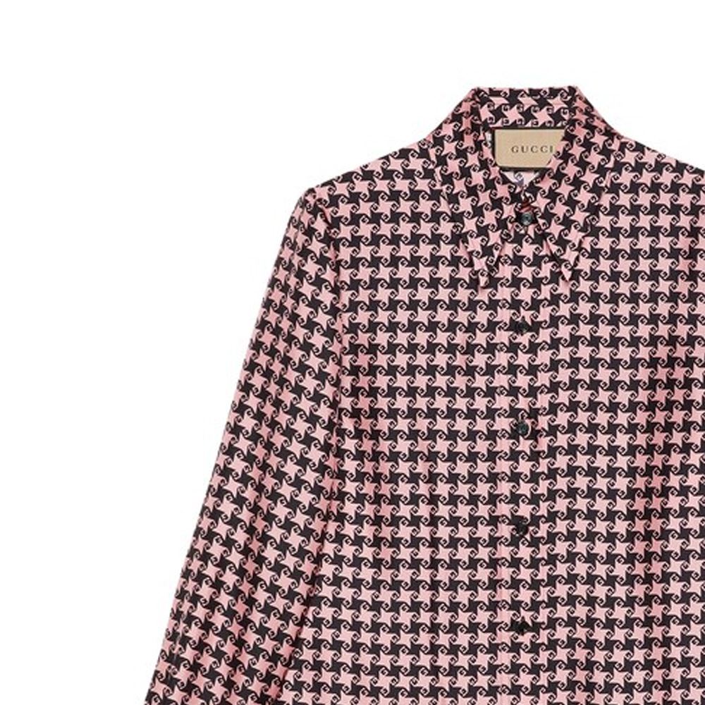 (Women) GUCCI FW21 Aria Houndstooth G Long Sleeve UV Shirt Pink 675825-ZAH3U-5322 圖 7