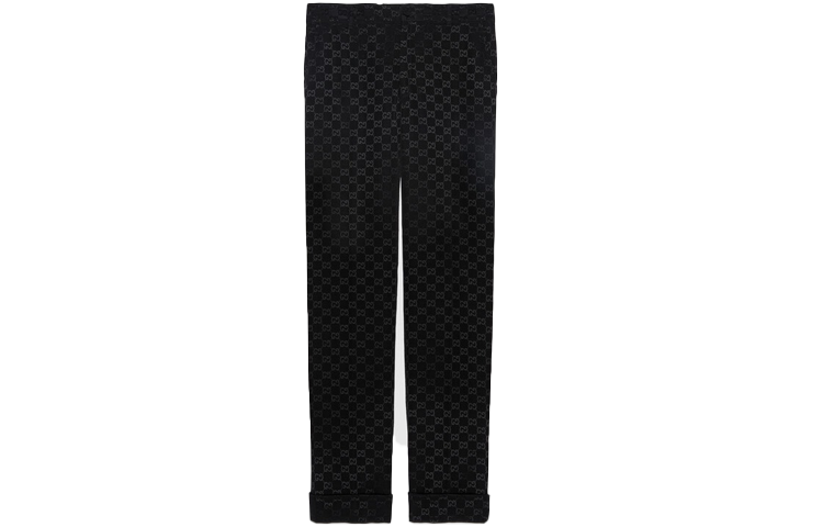 (Women) Gucci FW21 Black Lightweight GG Monogram Canvas Pants 664408-ZAHMD-1000