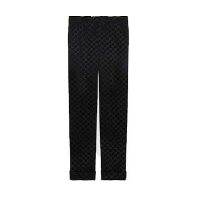(Women) Gucci FW21 Black Lightweight GG Monogram Canvas Pants 664408-ZAHMD-1000
