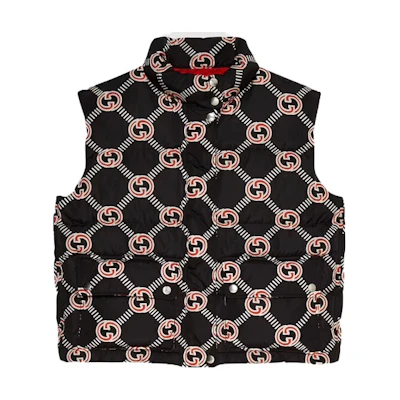 (Women) Gucci FW21 Black Monogram Print Crewneck Vest 665137-Z8AS4-1072