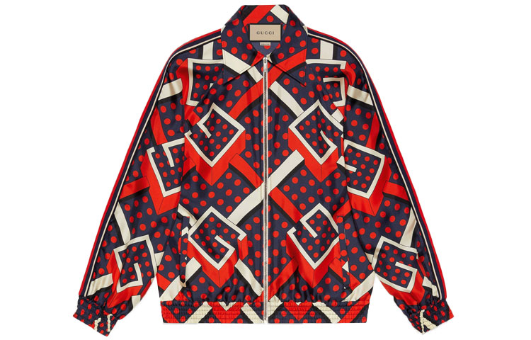 (Women) Gucci FW21 Boundless Rhapsody Dot Maze Print Jacket Red 658030-XJDI1-9376