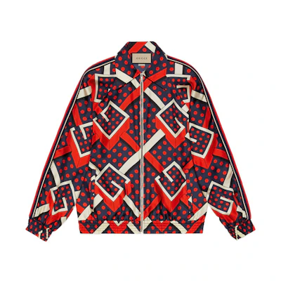 (Women) Gucci FW21 Boundless Rhapsody Dot Maze Print Jacket Red 658030-XJDI1-9376