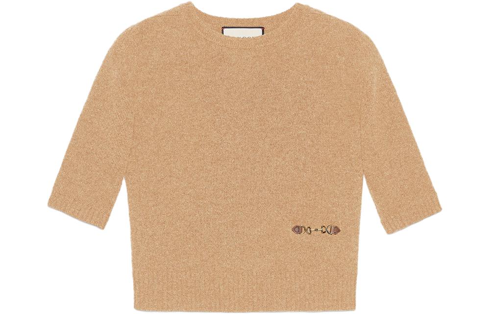 Buy (W) Gucci FW21 馬銜釦羊絨圓領毛衣 卡其色 628389-XKBH9-2184