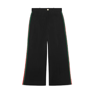 (Women) Gucci FW21 Casual Pants with Web Trim Black 523250-ZKR01-1060