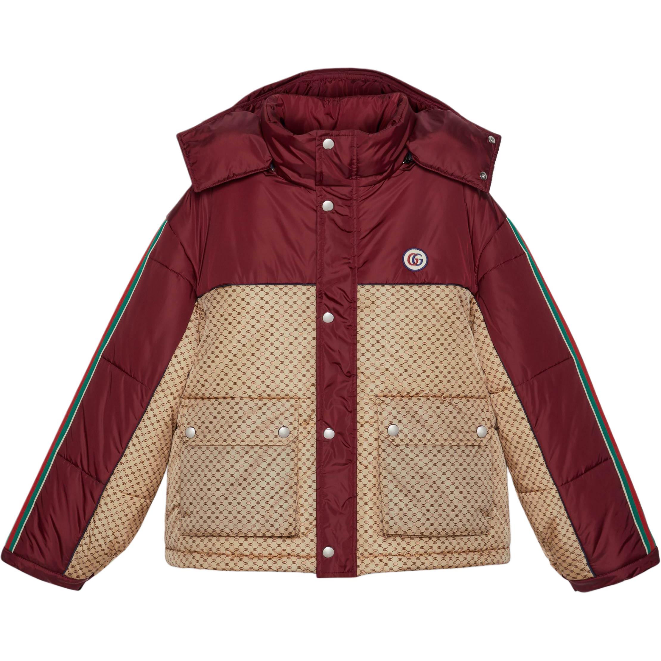 Buy (W) 古驰 FW21 GG 尼龙连帽夹克 红色 663279-ZAHB8-6705