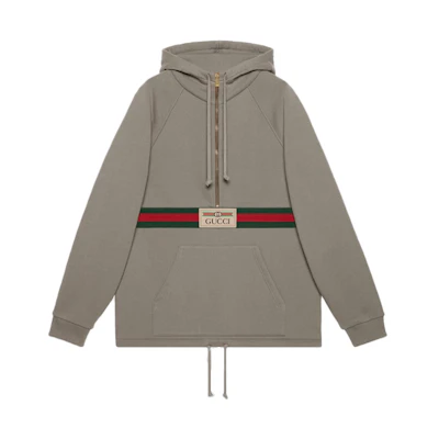 (Women) Gucci FW21 Half-Zip Logo Hoodie Grey 644656-XJC3W-1030