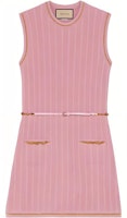 (Women) Gucci FW21 Infinity Overture Pink Striped A-Line Sleeveless Dress for Women 658350-XKBVO-6167 (Women) Gucci FW21 Infinity Overture Pink Striped A-Line Sleeveless Dress for Women 658350-XKBVO-6167