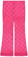 (Women) Gucci FW21 Pink Floral Lace Flared Casual Pants 651687-ZAE7N-5644 (Women) Gucci FW21 Pink Floral Lace Flared Casual Pants 651687-ZAE7N-5644