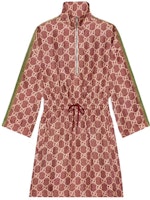 (Women) Gucci FW21 Pink GG Supreme Silk Long Sleeve Dress 628781-XJCL5-5281 (Women) Gucci FW21 Pink GG Supreme Silk Long Sleeve Dress 628781-XJCL5-5281