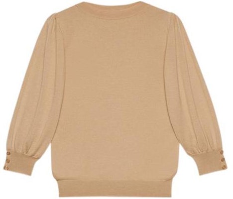 (Women) GUCCI FW22 Beige Pure Wool Crewneck Sweater. 696368XKCBW Buy (Women) GUCCI FW22 Beige Pure Wool Crewneck Sweater. 696368XKCBW