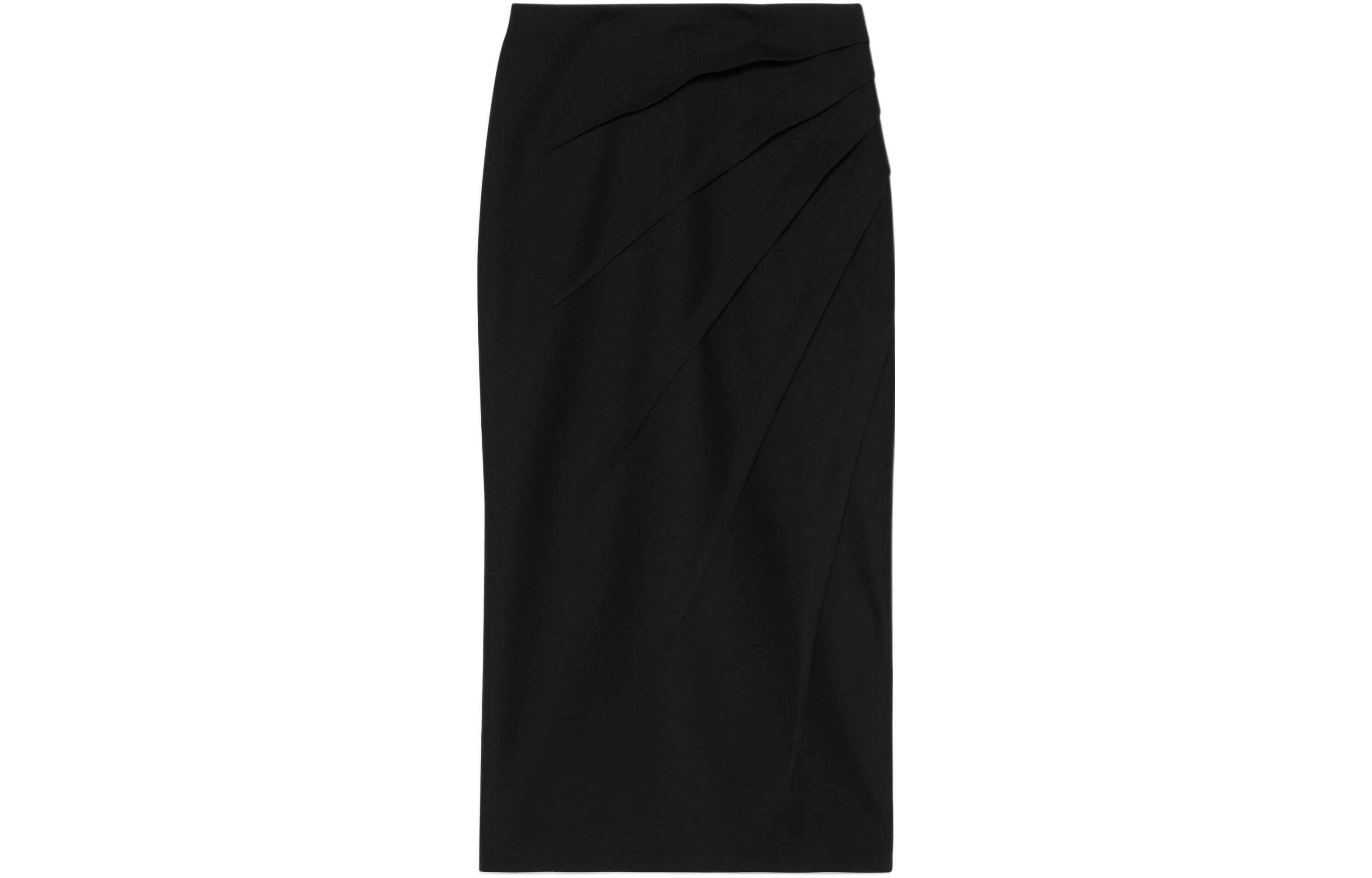 Order (W) GUCCI 2022秋冬黑色高腰百褶中长裙休闲长裙 722055-ZAK6G-1000