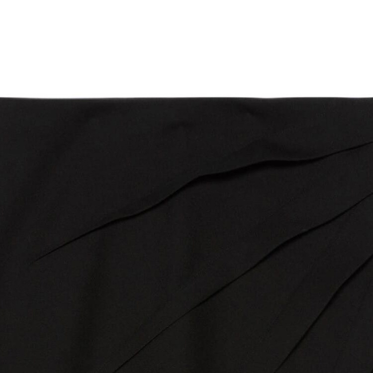 Sizing (W) GUCCI 2022秋冬黑色高腰百褶中长裙休闲长裙 722055-ZAK6G-1000