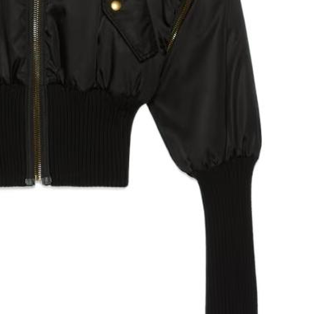 Sizing (W) GUCCI FW22 黑色外套，可拆式袖子與拉鍊設計. 712876-ZAK8M-1043