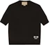 Order (W) GUCCI FW22 Top Negro de Punto Manga Corta con Estampado de Letras. 731061-XKCZ3-1043