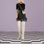 Lookbook (W) GUCCI FW22 Top Negro de Punto Manga Corta con Estampado de Letras. 731061-XKCZ3-1043