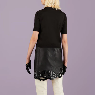 (W) GUCCI FW22 Top Negro de Punto Manga Corta con Estampado de Letras. 731061-XKCZ3-1043 Shop (W) GUCCI FW22 Top Negro de Punto Manga Corta con Estampado de Letras. 731061-XKCZ3-1043