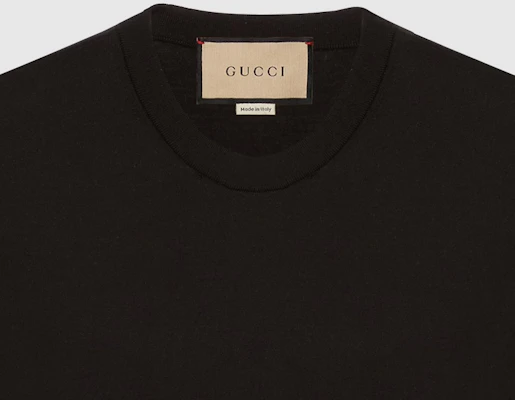 (W) GUCCI FW22 Top Negro de Punto Manga Corta con Estampado de Letras. 731061-XKCZ3-1043 Sizing (W) GUCCI FW22 Top Negro de Punto Manga Corta con Estampado de Letras. 731061-XKCZ3-1043