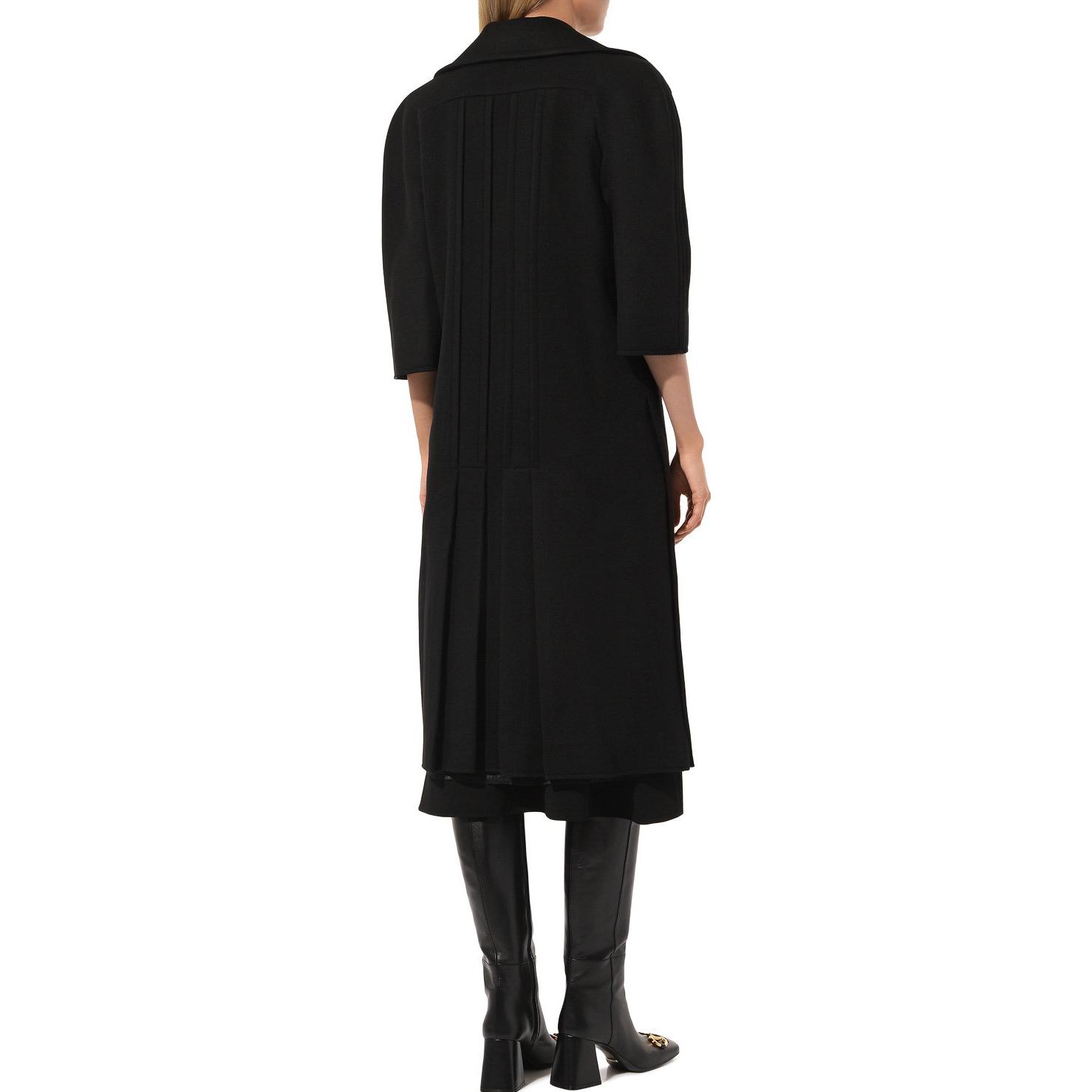 Shop (W) GUCCI FW22 Abrigo Negro Cruzado de Manga Tres Cuartos para Mujer 669523-ZAAL6-1000