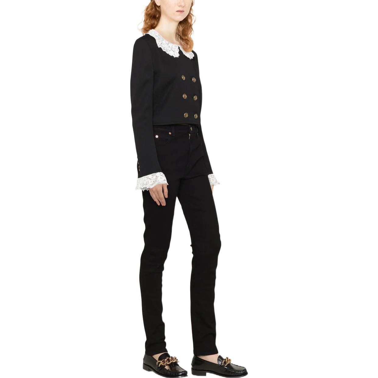 Purchase (W) 구찌 FW22 블랙 솔리드 홀스빗 스키니 진 691895-XDBX6-1043