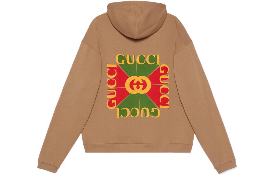 (Women) GUCCI FW22  Half-Zip Hoodie Brown Solid Color. 717424-XJE5N-2597 圖 3