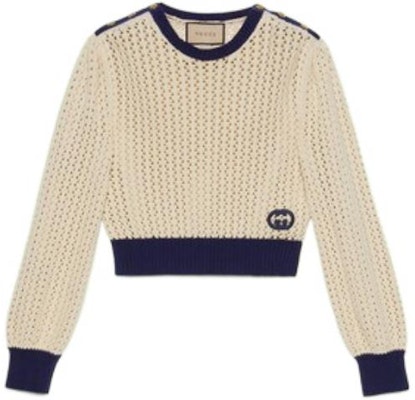 (W) GUCCI FW22 象牙白刺繡Logo圓領長袖上衣 691593-XKCAM-9217 Buy (W) GUCCI FW22 象牙白刺繡Logo圓領長袖上衣 691593-XKCAM-9217