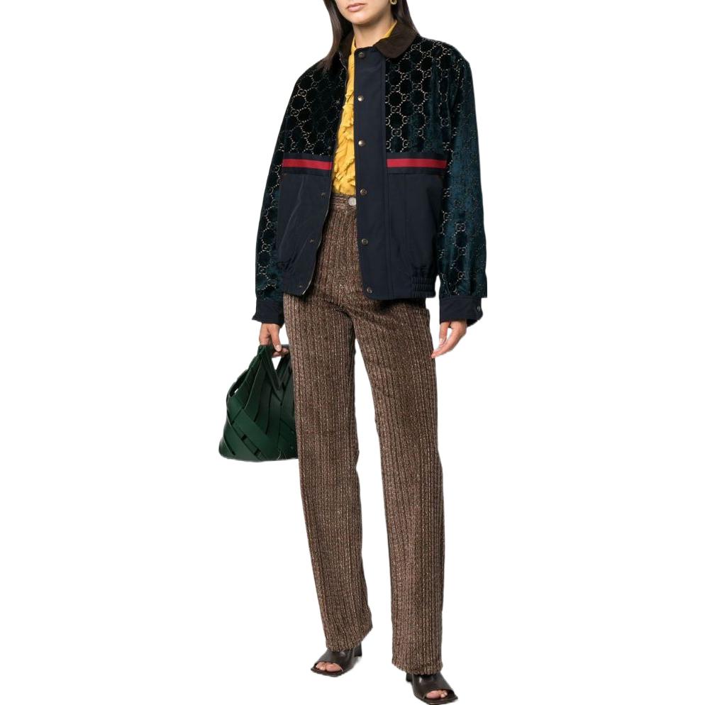 (Women) GUCCI FW22  Logo Pattern Snap-Button Jacket - Navy Blue 699576-Z8A10-4759 圖 3