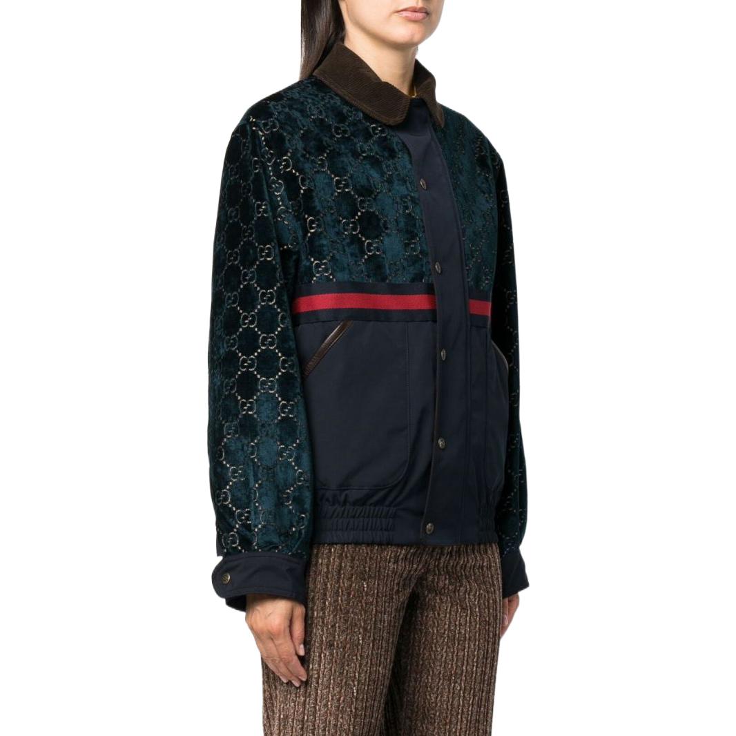 (Women) GUCCI FW22  Logo Pattern Snap-Button Jacket - Navy Blue 699576-Z8A10-4759 圖 4